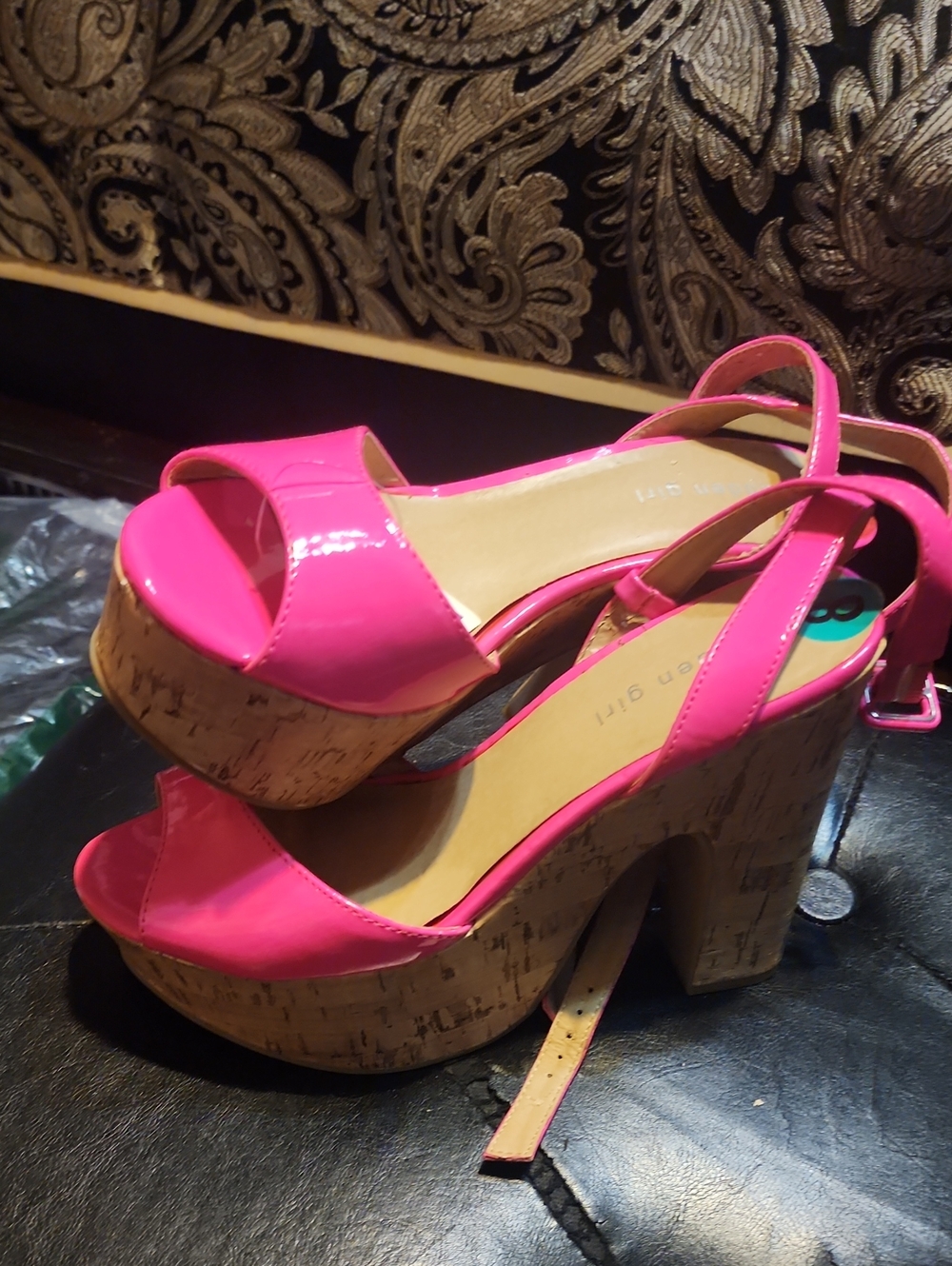 Madden Girl Hot Pink Cork Platform Sandals - Women
